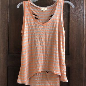 Small gray and orange striped tank top